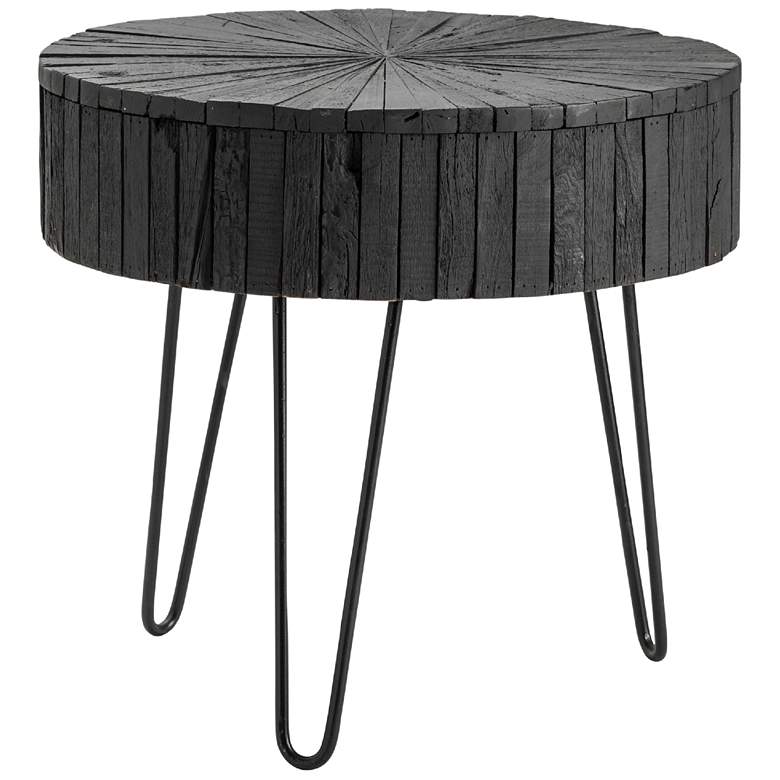 Image 1 Drummond Black Wooden and Metal End Table