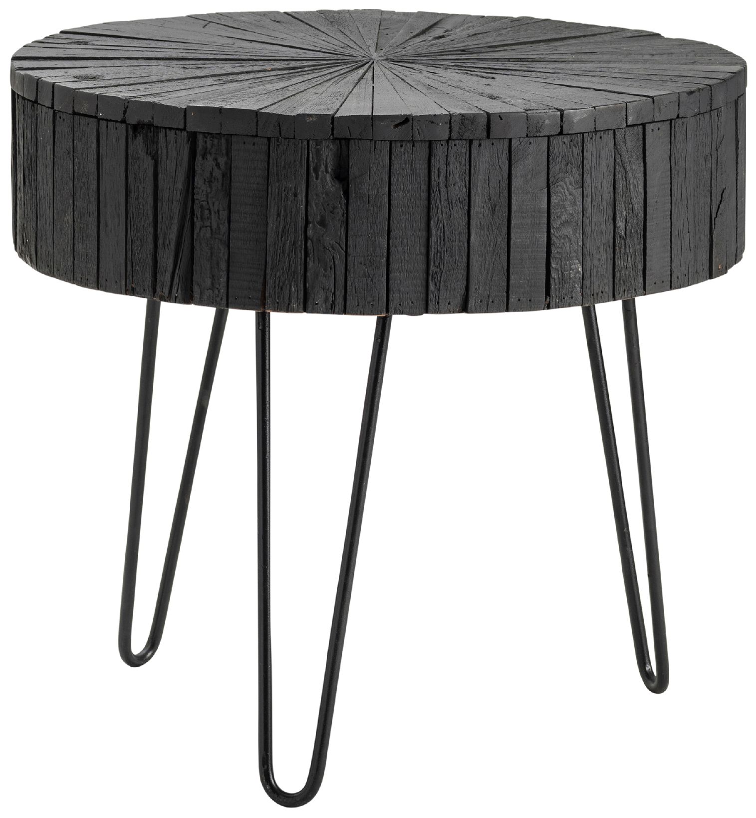 Image 3 Drummond Black Wooden and Metal End Table more views
