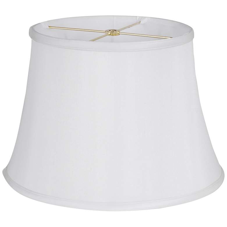 Image 1 Drumpire White Dupioni Silk No Hug Empire Shade 11.5x17x11.5x11.5 (Spider)