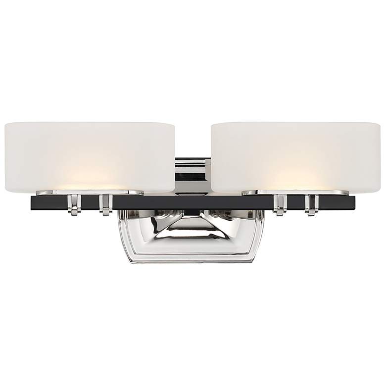 Image 1 Drury 17 1/4 inch Wide Coal and Polished Nickel 2-Light LED Bath Light