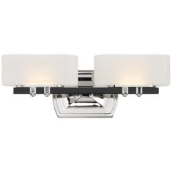 Drury 17 1/4&quot; Wide Coal and Polished Nickel 2-Light LED Bath Light