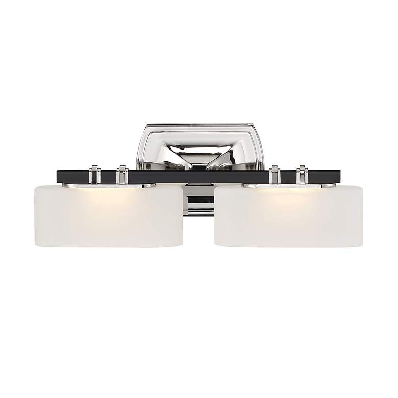 Image 2 Drury 17 1/4" Wide Coal and Polished Nickel 2-Light LED Bath Light more views