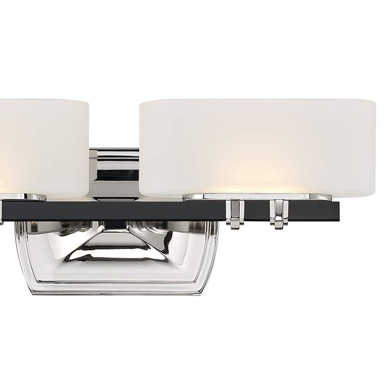 Image 3 Drury 17 1/4" Wide Coal and Polished Nickel 2-Light LED Bath Light more views