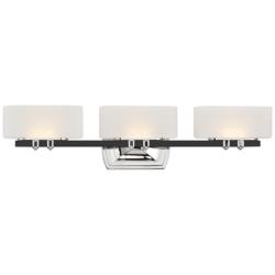 Drury 26 3/4&quot; Wide Coal and Polished Nickel 3-Light LED Bath Light