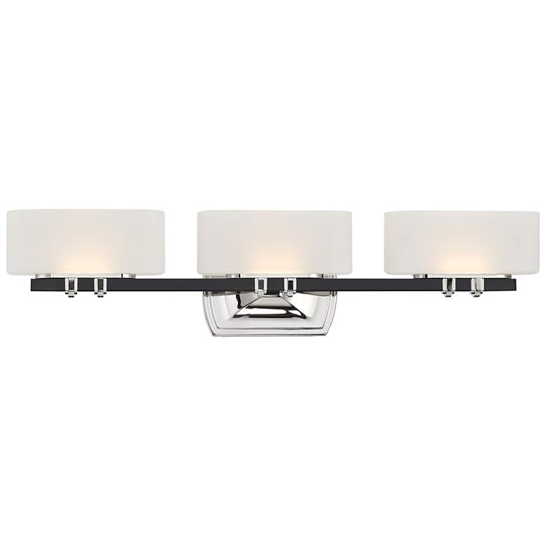 Image 1 Drury 26 3/4" Wide Coal and Polished Nickel 3-Light LED Bath Light