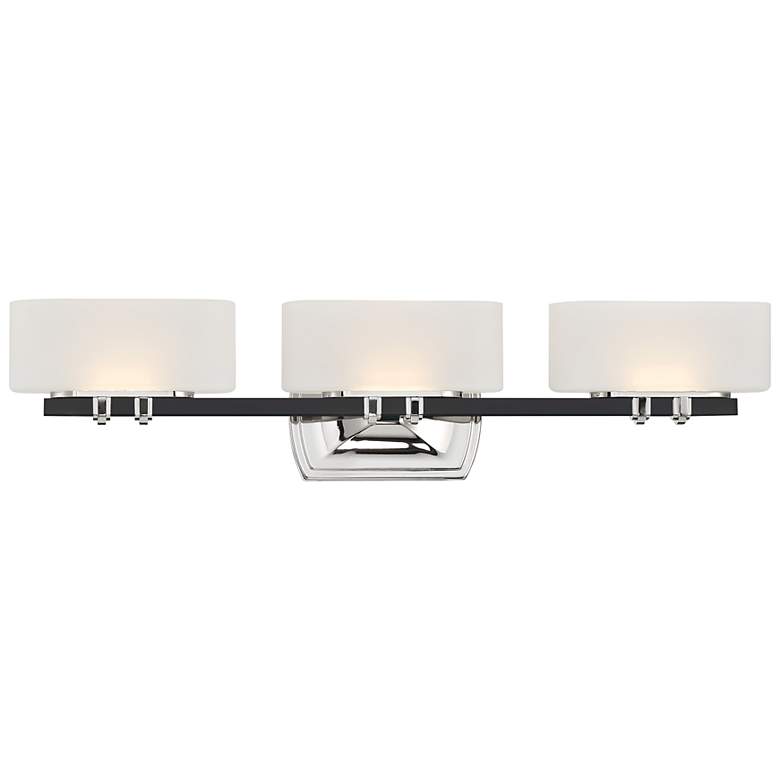 Image 1 Drury 26 3/4 inch Wide Coal and Polished Nickel 3-Light LED Bath Light