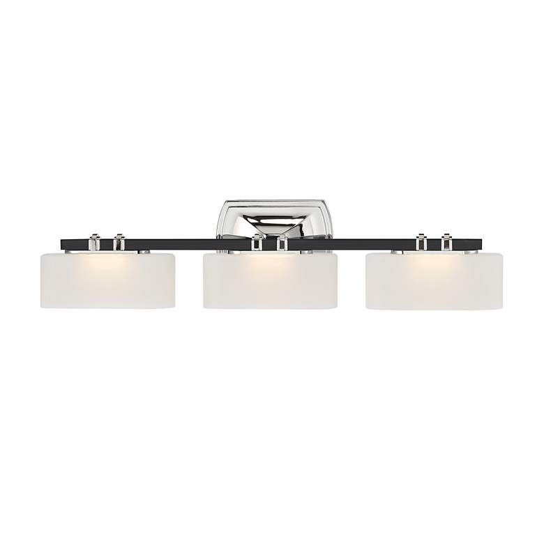 Image 3 Drury 26 3/4" Wide Coal and Polished Nickel 3-Light LED Bath Light more views