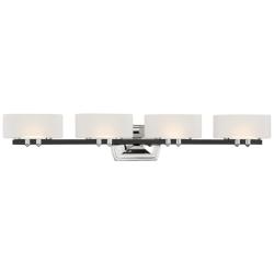 Drury 36 1/4&quot; Wide Coal and Polished Nickel 4-Light LED Bath Light