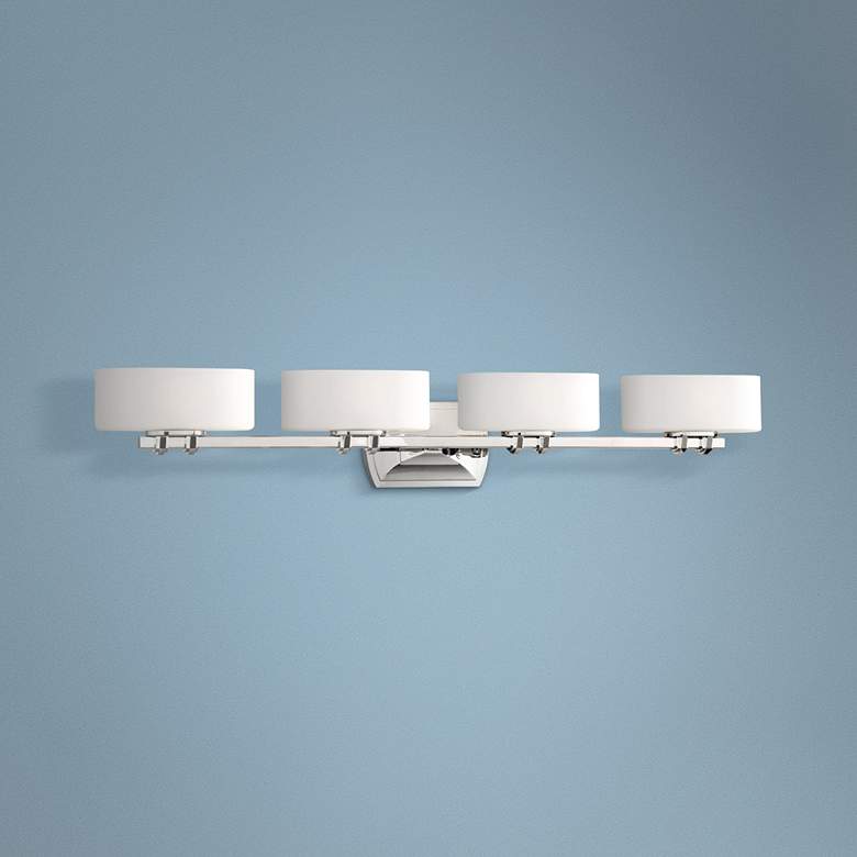 Image 1 Drury 36 1/4 inch Wide Polished Nickel 4-Light Bath Light