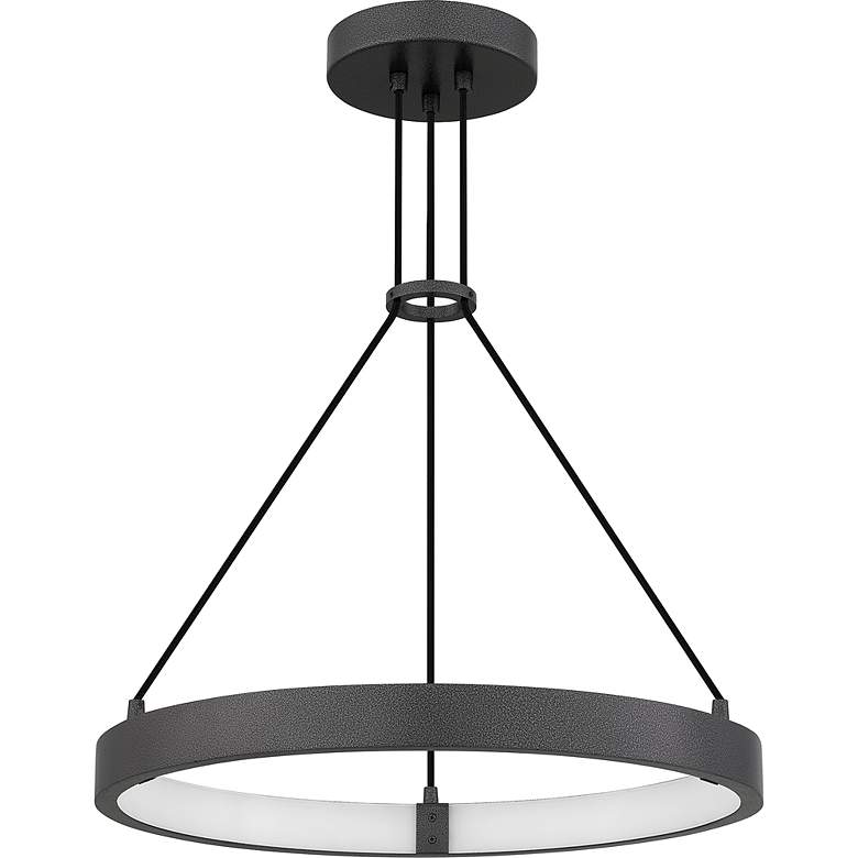 Image 2 Drury Integrated LED Pewter Cast Iron Pendant Light more views