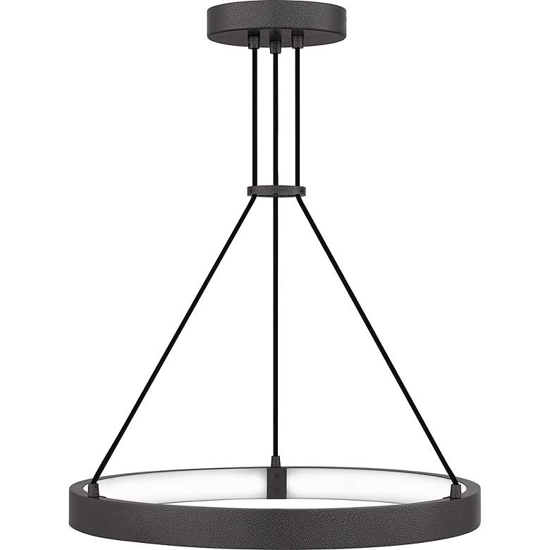 Image 3 Drury Integrated LED Pewter Cast Iron Pendant Light more views