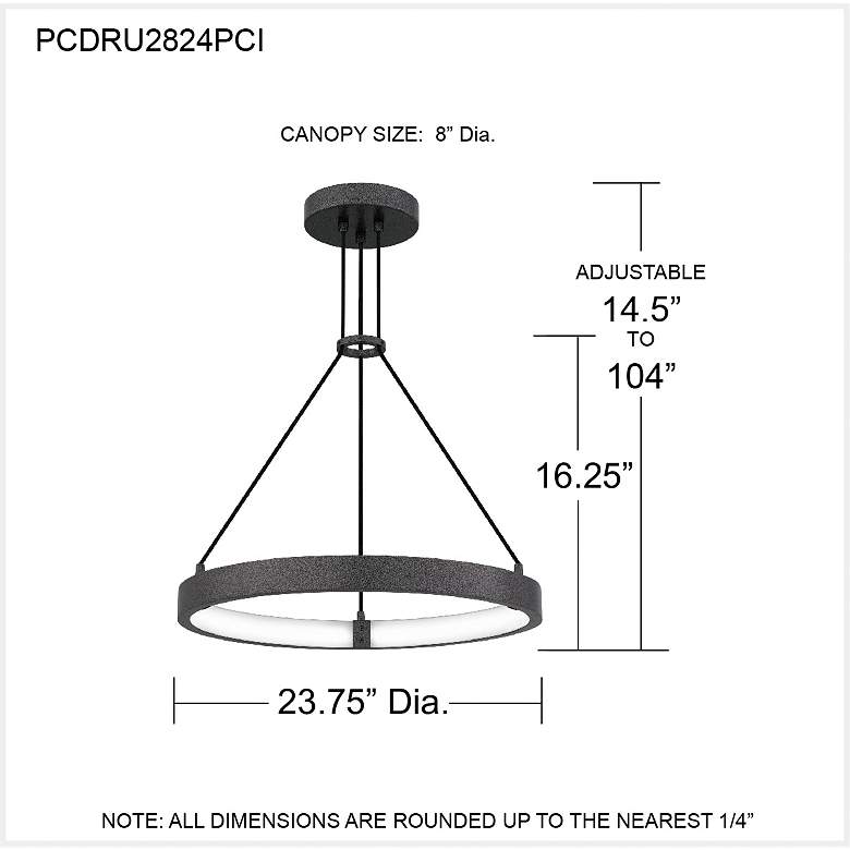 Image 7 Drury Integrated LED Pewter Cast Iron Pendant Light more views