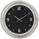 Dryden 18" Round  Black and Silver Metal Wall Clock