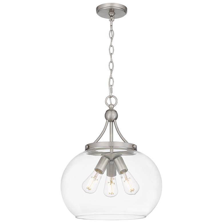 Image 1 DSI Gemini 15-in W 3-Light Brushed Nickel Pendant