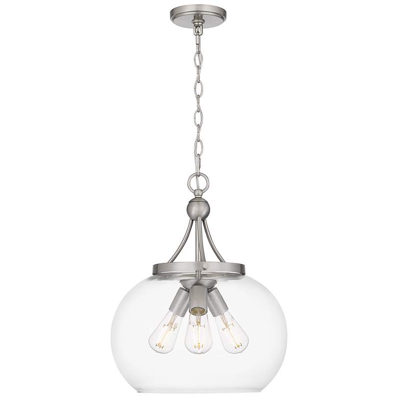 Image 2 DSI Gemini 15-in W 3-Light Brushed Nickel Pendant more views