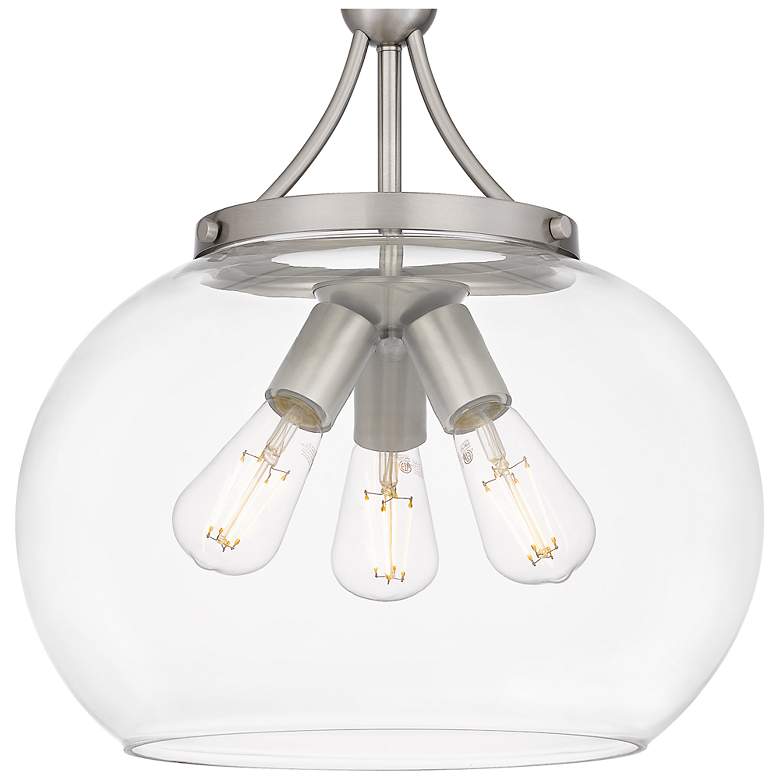 Image 4 DSI Gemini 15-in W 3-Light Brushed Nickel Pendant more views