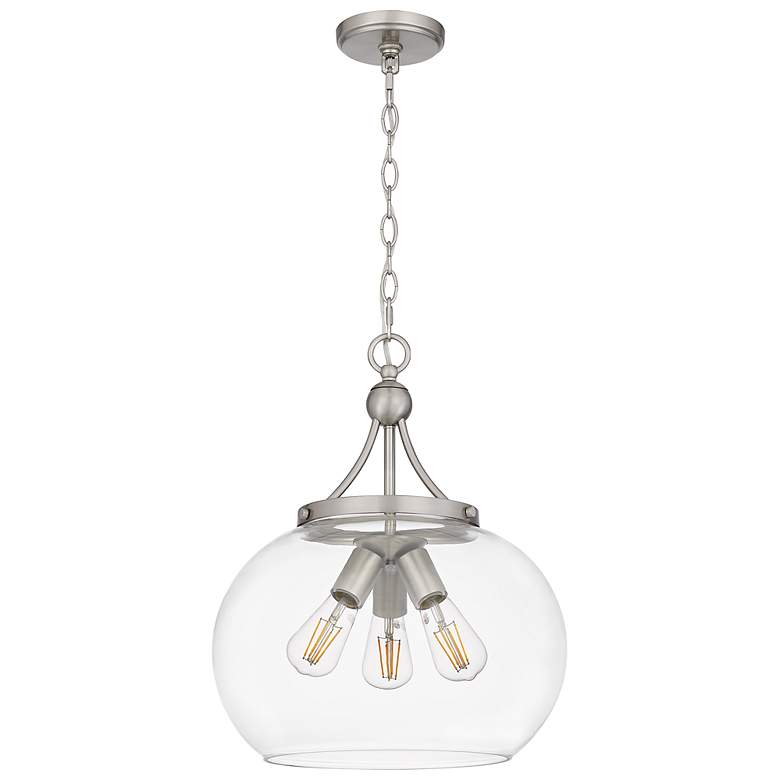 Image 6 DSI Gemini 15-in W 3-Light Brushed Nickel Pendant more views