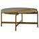 Dua Coffee Table in Gray Concrete and Antique Brass
