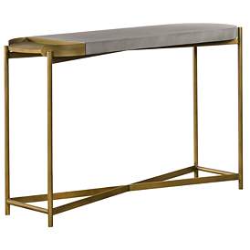 Image1 of Dua Console Table in Gray Concrete and Antique Brass