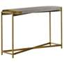 Dua Console Table in Gray Concrete and Antique Brass
