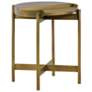 Dua End Table in Gray Concrete and Antique Brass