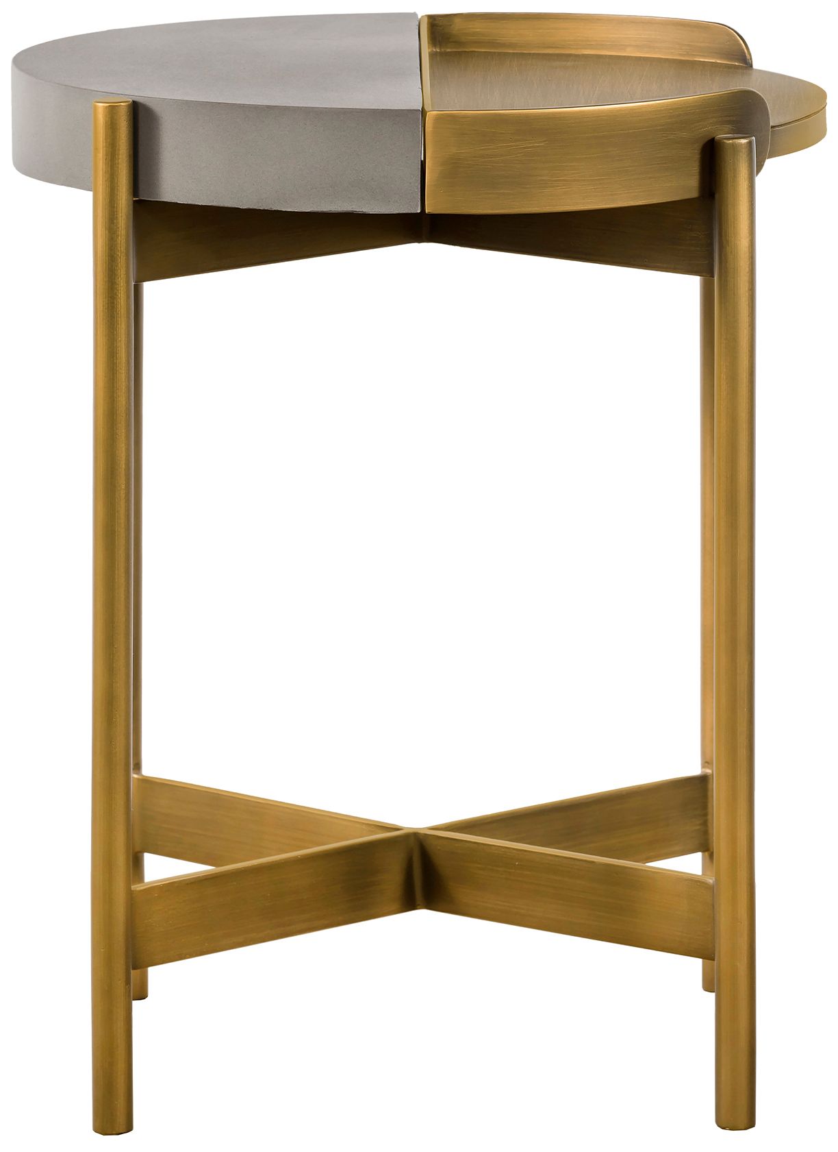 Image 4 Dua End Table in Gray Concrete and Antique Brass more views