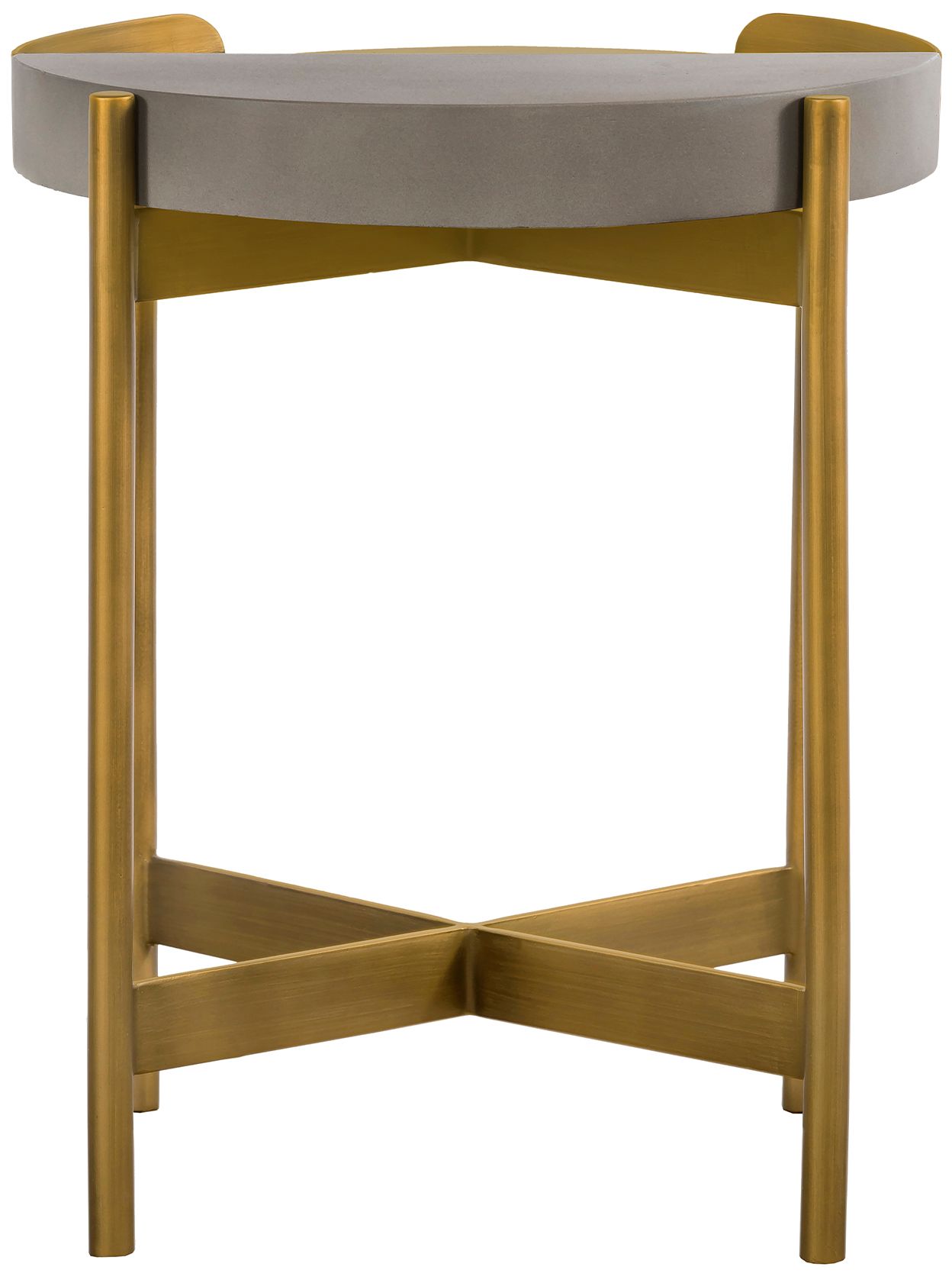 Image 5 Dua End Table in Gray Concrete and Antique Brass more views