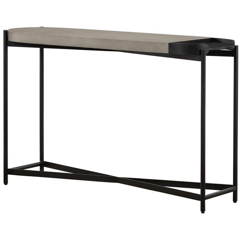 Image 1 Dua Modern Console Table in Concrete and Black Metal