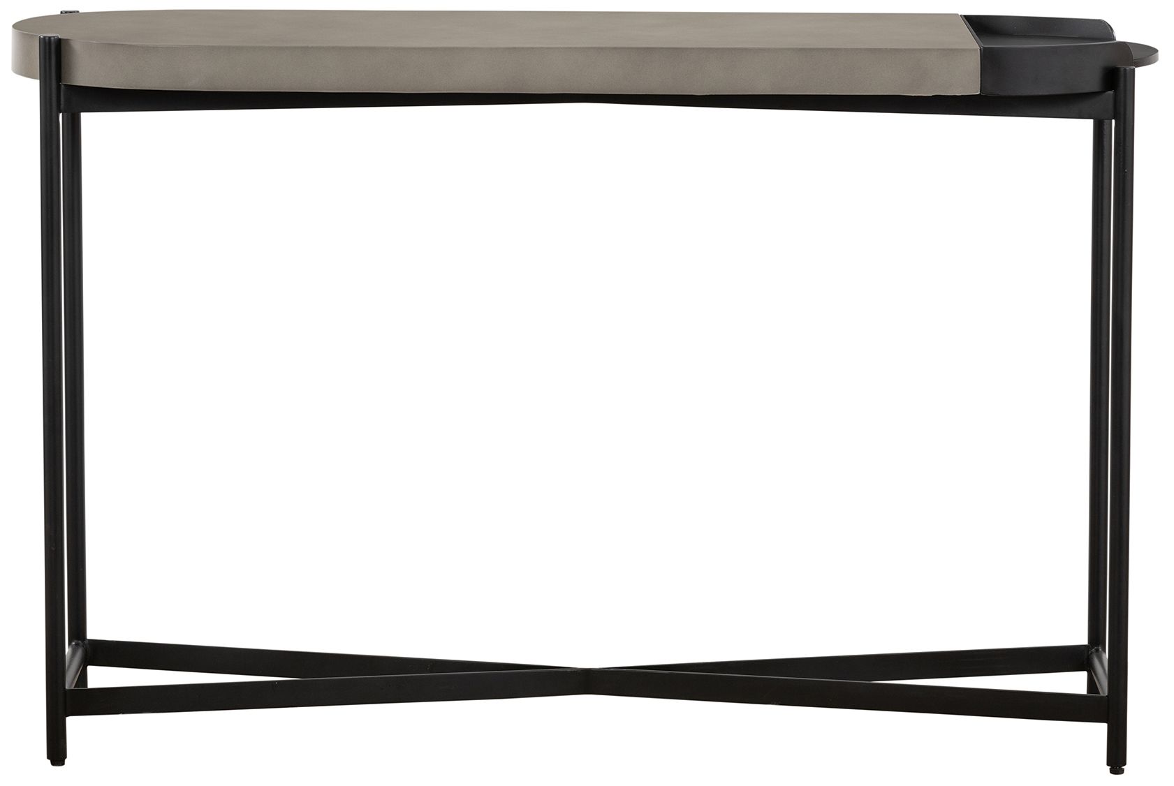Image 3 Dua Modern Console Table in Concrete and Black Metal more views
