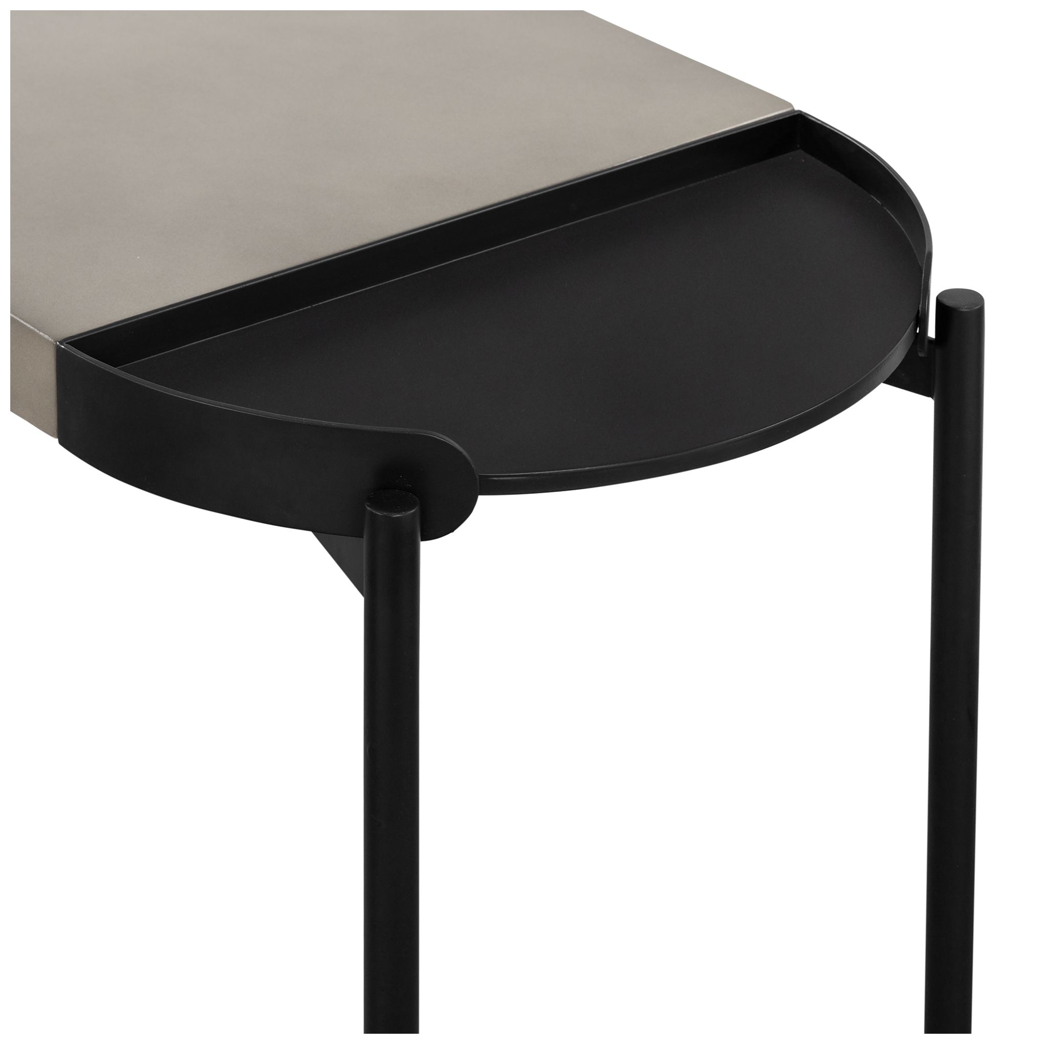 Image 6 Dua Modern Console Table in Concrete and Black Metal more views