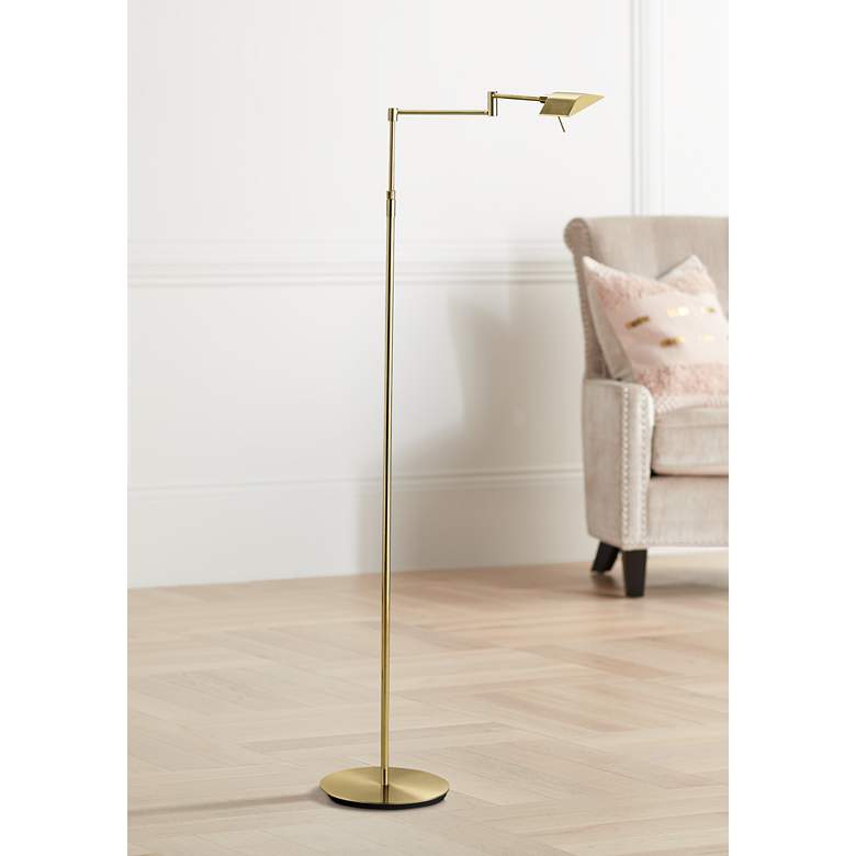 Image 1 Dual Brass Swing Arm LED Holtkoetter Floor Lamp
