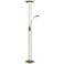 Duality IV Antique Brass LED Torchiere Lamp w/ Reading Light