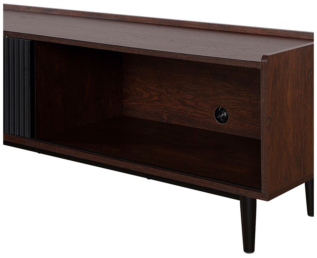 Image 2 Duane 59.25 Modern Ribbed TV Stand in Dark Brown and Black more views