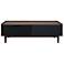 Duane Ribbed Coffee Table with Drawer and Shelf in Dark Brown and Black