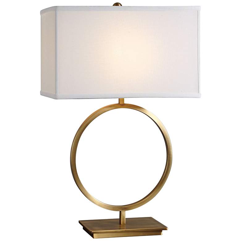 Image 2 Duara Plated Brushed Brass Metal Open Ring Table Lamp