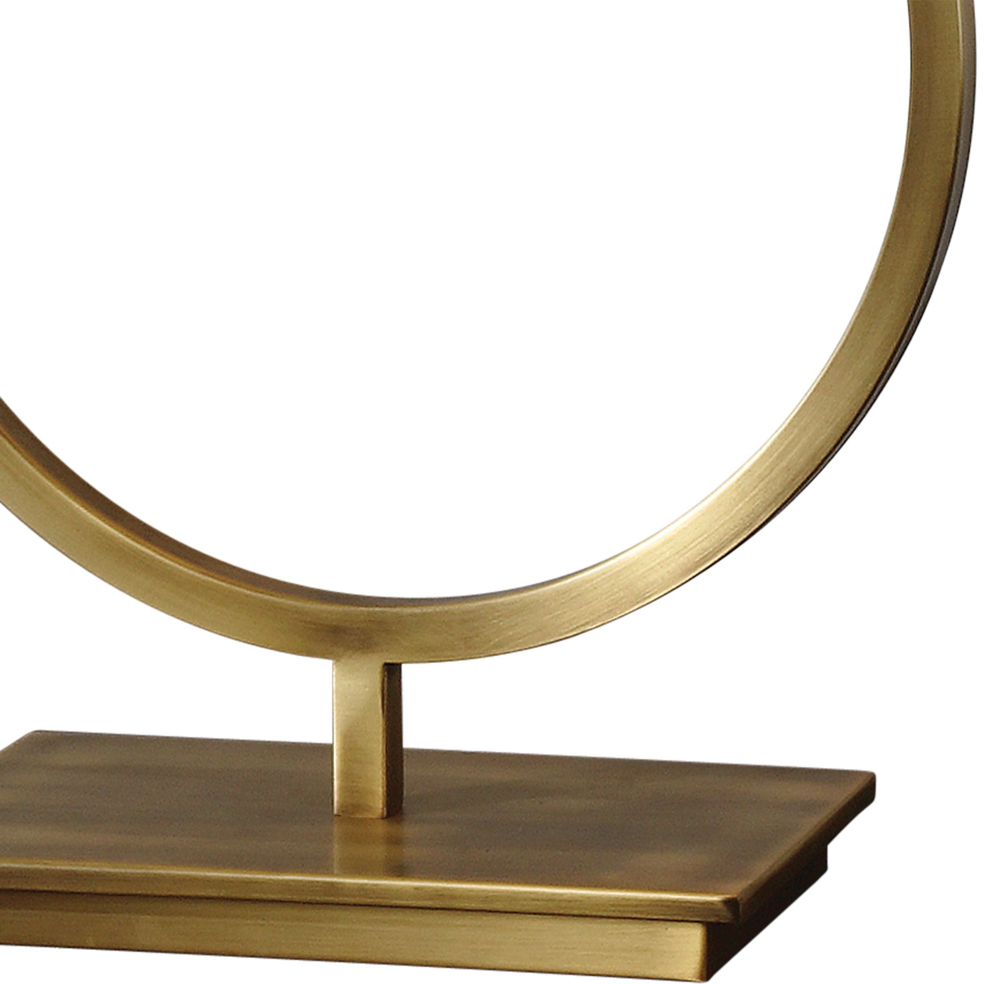 Image 3 Duara Plated Brushed Brass Metal Open Ring Table Lamp more views