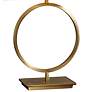 Duara Plated Brushed Brass Metal Open Ring Table Lamp