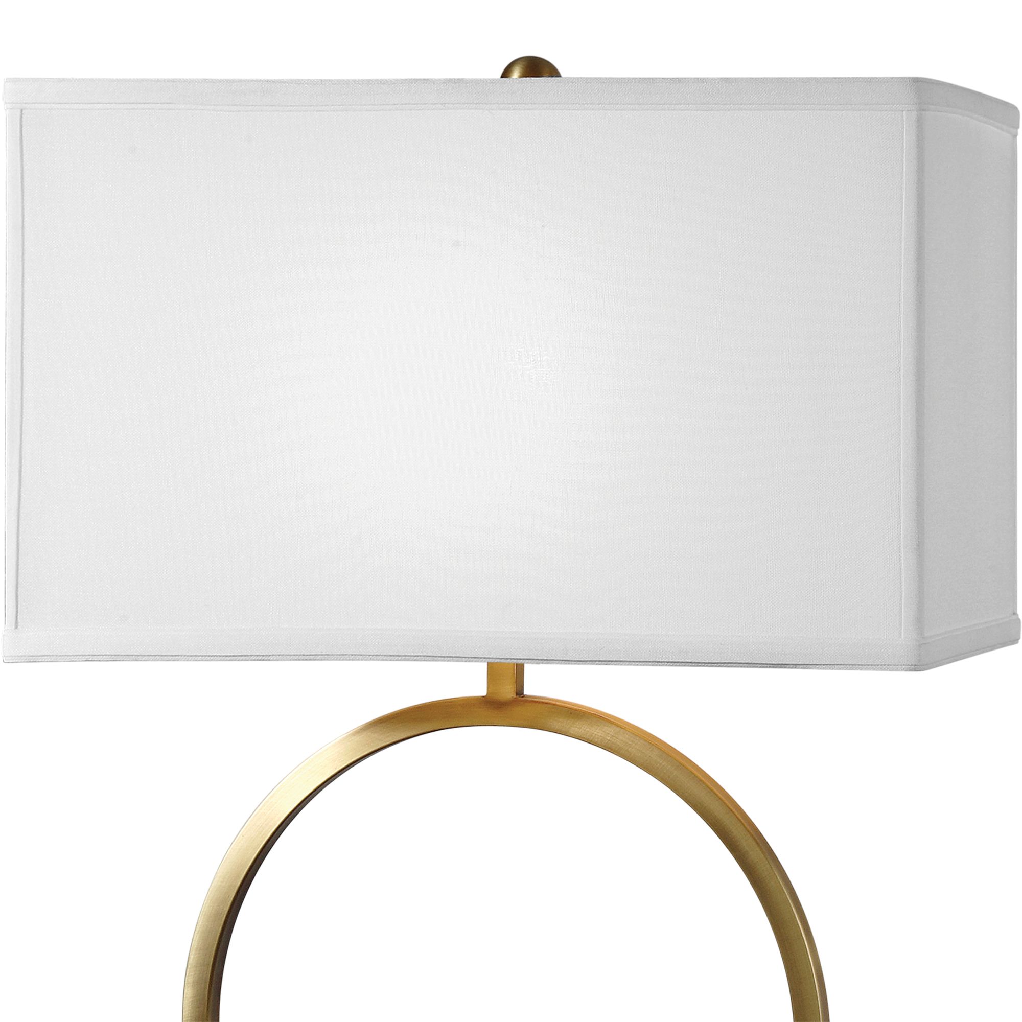 Image 5 Duara Plated Brushed Brass Metal Open Ring Table Lamp more views