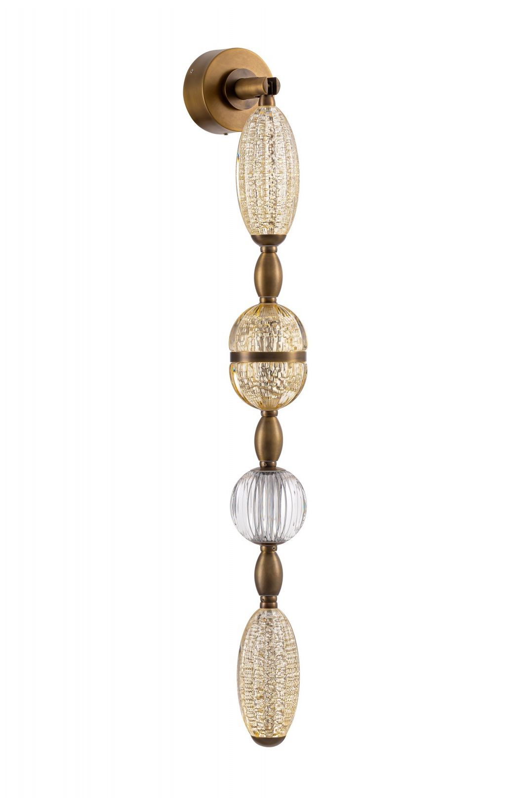Image 2 Dubai 4-Light 40"H LED Wall Sconce in Aged Golden Brass/Gold more views
