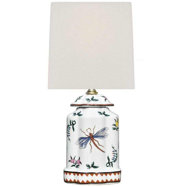 Image 1 Duben 13" High Porcelain Oval Mini Jar Table Lamp