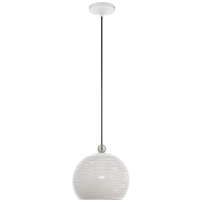 Image 2 Dublin 10" Wide White Metal Globe Mini Pendant Light
