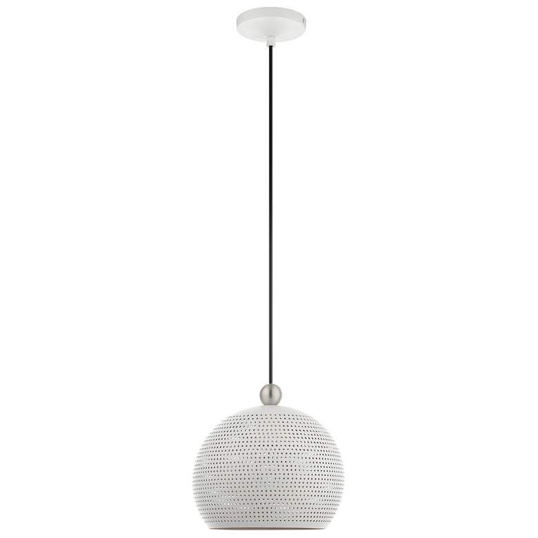 Image 3 Dublin 10" Wide White Metal Globe Mini Pendant Light more views