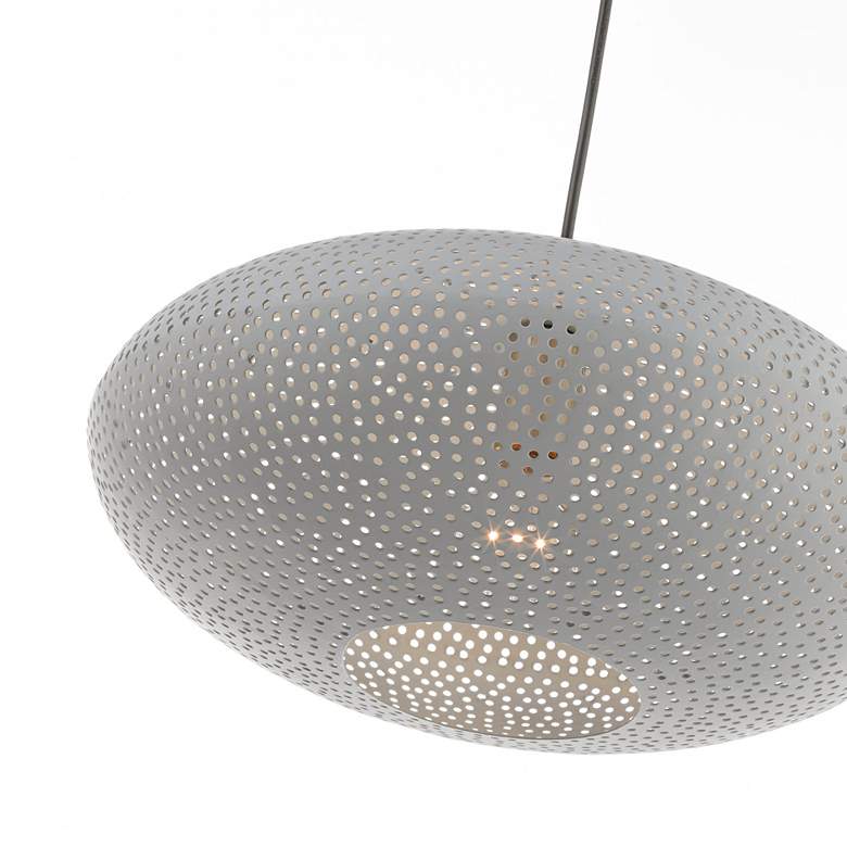 Image 4 Dublin 16 inch Wide Nordic Gray Metal Oval Pendant Light more views