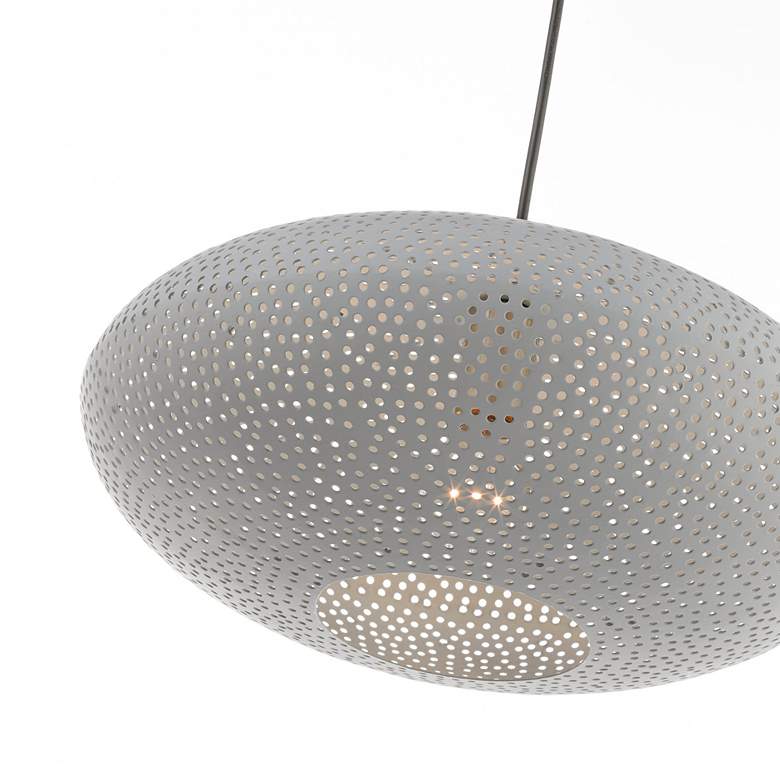 Image 4 Dublin 16" Wide Nordic Gray Metal Oval Pendant Light more views