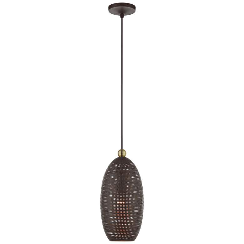 Image 2 Dublin 7 1/4 inch Wide Bronze Metal Mini Pendant Light