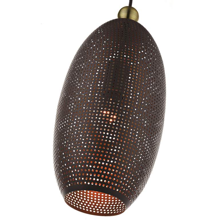 Image 4 Dublin 7 1/4 inch Wide Bronze Metal Mini Pendant Light more views