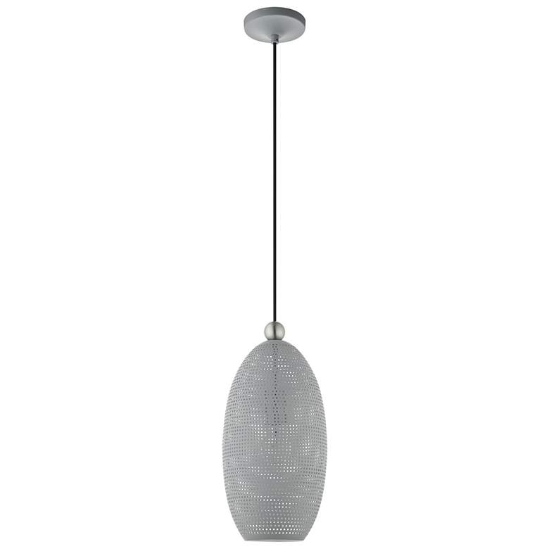 Image 3 Dublin 7 1/4 inch Wide Nordic Gray Metal Mini Pendant Light more views