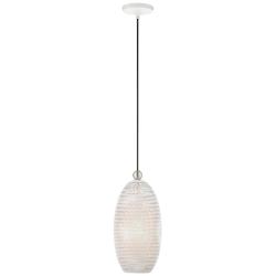 Dublin 7 1/4" Wide White Metal Mini Pendant Light