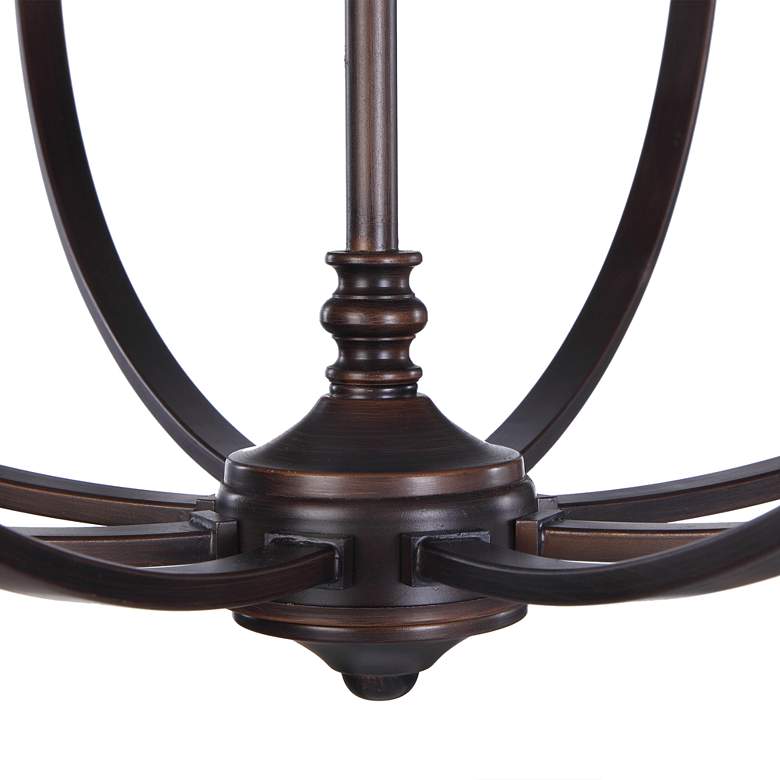 Image 5 Dubois 32 1/2 inch Wide Bronze and Natural Oak 8-Light Chandelier more views