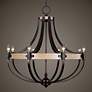 Dubois 32 1/2" Wide Bronze and Natural Oak 8-Light Chandelier
